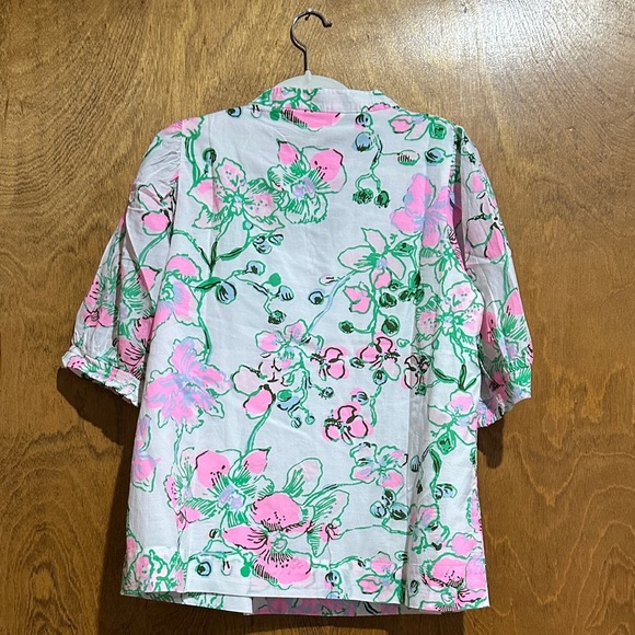 Lilly Pulitzer Brinelle Multi Oversized Orchids on the Avenue Top Size M - EUC - Picture 3 of 4